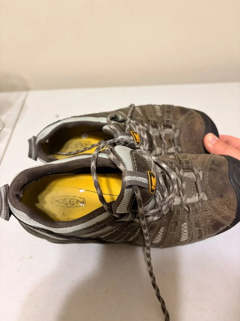 Keen Keen Utility Flint Low Steel Toe Work Shoes Drizzle/Surf Spray Gray Sz 7.5